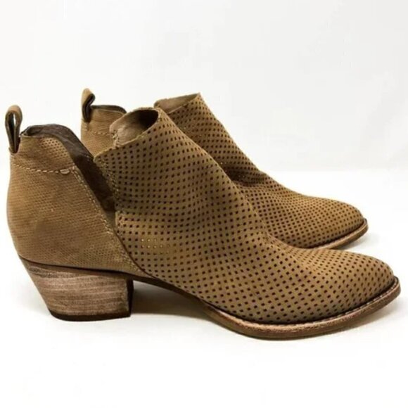 Dolce Vita Sonya Perforated Split Shaft Suede Leather Ankle Booties - Size 6.5 - Picture 6 of 10